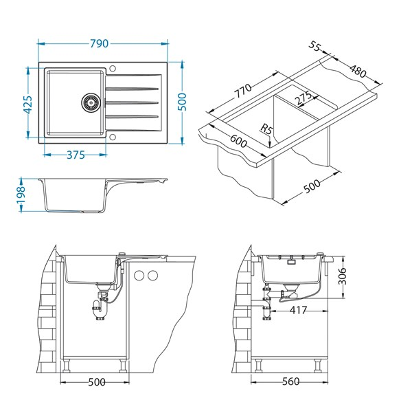 Keittiöallas Alveus Cadit 20 Carbon Komposiitti