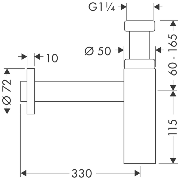 Pullovesilukko Hansgrohe 52105000 seinä