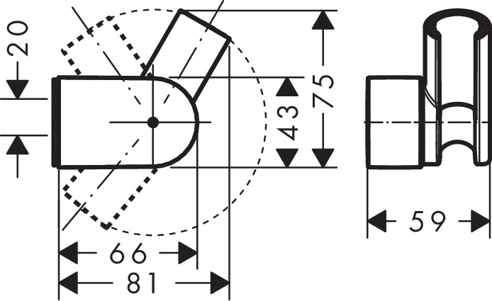 Ripustin Hansgrohe Porter Vario säädettävä kromi