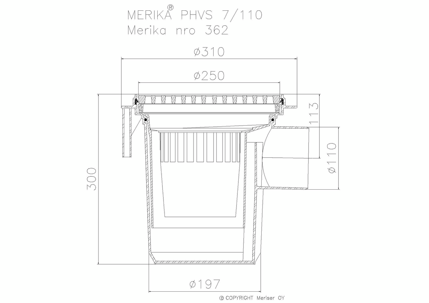 Hiekanerotin Merika PHVS110MM 7l 362