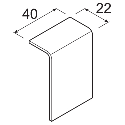 Jatkokappale Hager Tehalit SL 20x55 PC/ABS alumiini