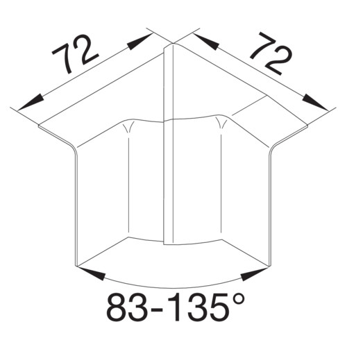 Sisäkulma Hager Tehalit SL200554 SL20x55 säädettävä liikenteenvalkoinen
