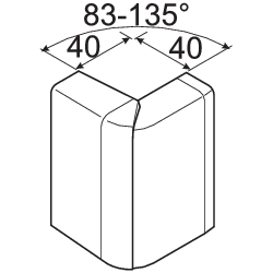 Ulkokulma Hager Tehalit SL 20x80 säädettävä PC/ABS musta