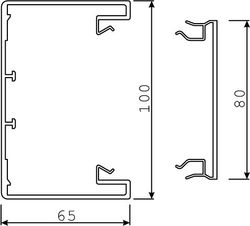 Johtokanava Hager Tehalit BRP 65x100x2000 PVC musta