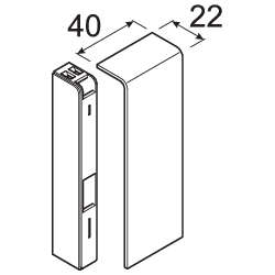 Päätykappale Hager Tehalit SL201156 SL20x115 PC/ABS musta