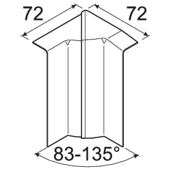 Sisäkulma Hager Tehalit SL201154 SL20x115 säädettävä musta
