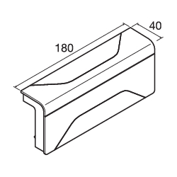 Kulmakappale Hager Tehalit SL200558 SL20x55 PC/ABS musta