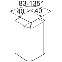 Ulkokulma Hager Tehalit SL 20x115 säädettävä PC/ABS musta