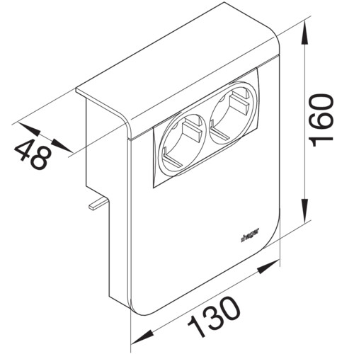 Peitelevy Hager Tehalit SL20115932 antennirasialle liikenteenvalkoinen