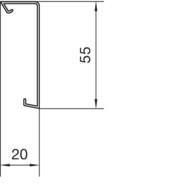 Asennuslistan kansi Hager Tehalit SL200552 20x55x2000 PVC valkoinen