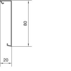 Jalkalistakanavan kansi Hager Tehalit SL 20x80x2000 PVC alumiini