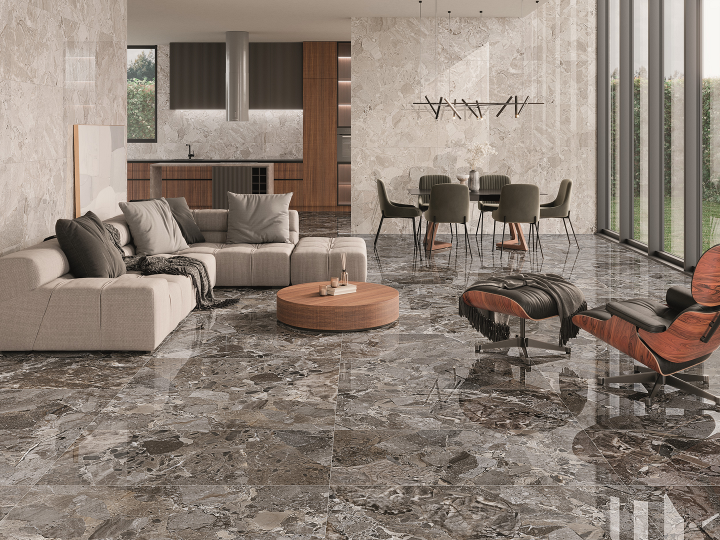 Lattialaatta Cello Ceppo De Seville 60x120 antrasiitti kiiltävä 1,44m²