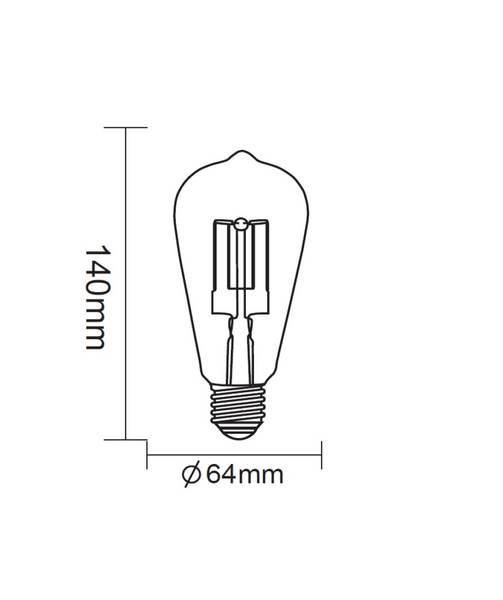 Led Lamppu TRIO Filament Industrial E27 7W 806Lm 2700K Kirkas