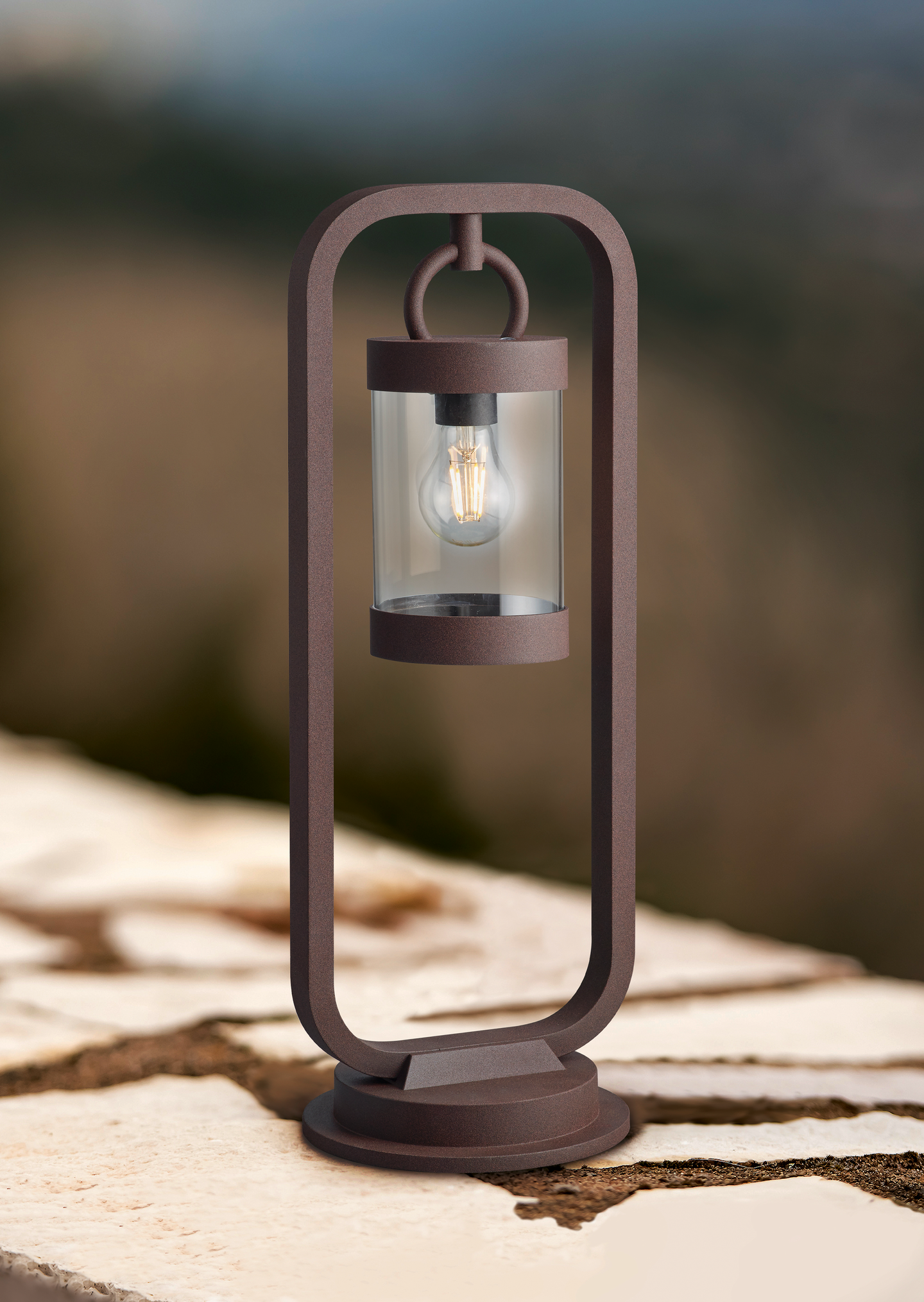 Ulkopylväsvalaisin TRIO Sambesi E27 60Cm Rustiikki hämärätunnistimella