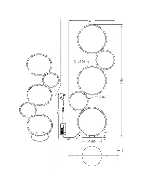 Lattiavalaisin TRIO Rondo Led 4700Lm Mattamusta