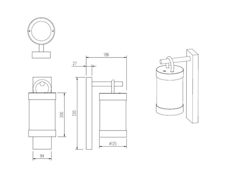 Ulkoseinävalaisin TRIO Sambesi E27 Rustiikki hämärätunnistimella