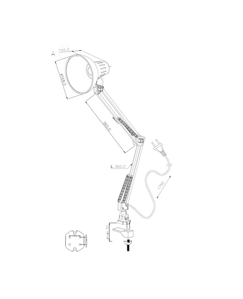 Pöytävalaisin TRIO Tajo E27 Harmaa