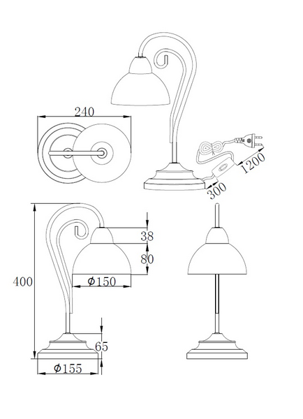 Pöytävalaisin TRIO Country E14 Rustiikki