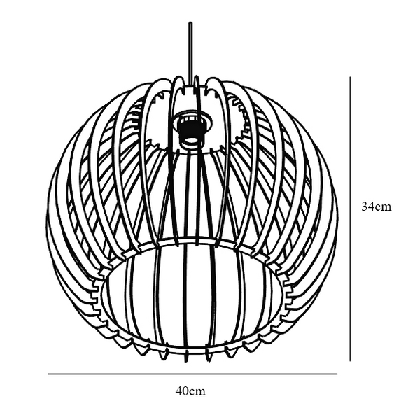 Riippuvalaisin Nordlux Chino E27 400mm vaalea puu