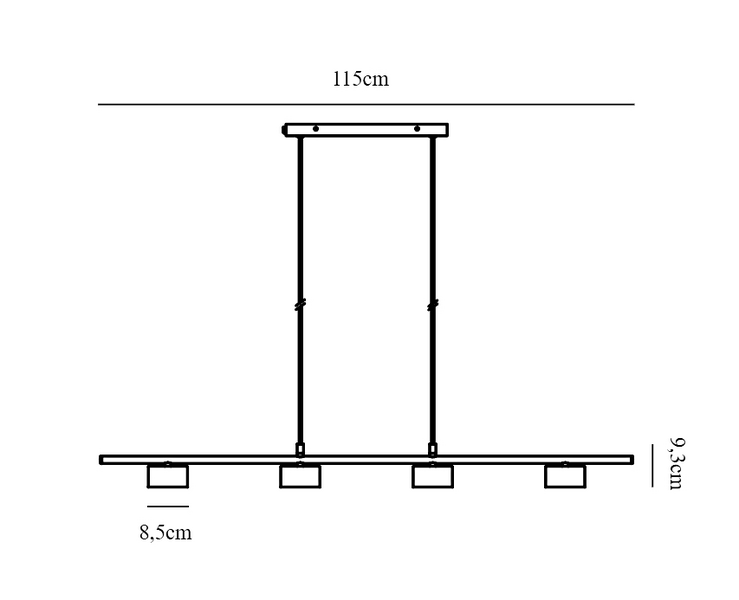 Riippuvalaisin Nordlux Clyde 4x5W 350lm 2700K musta