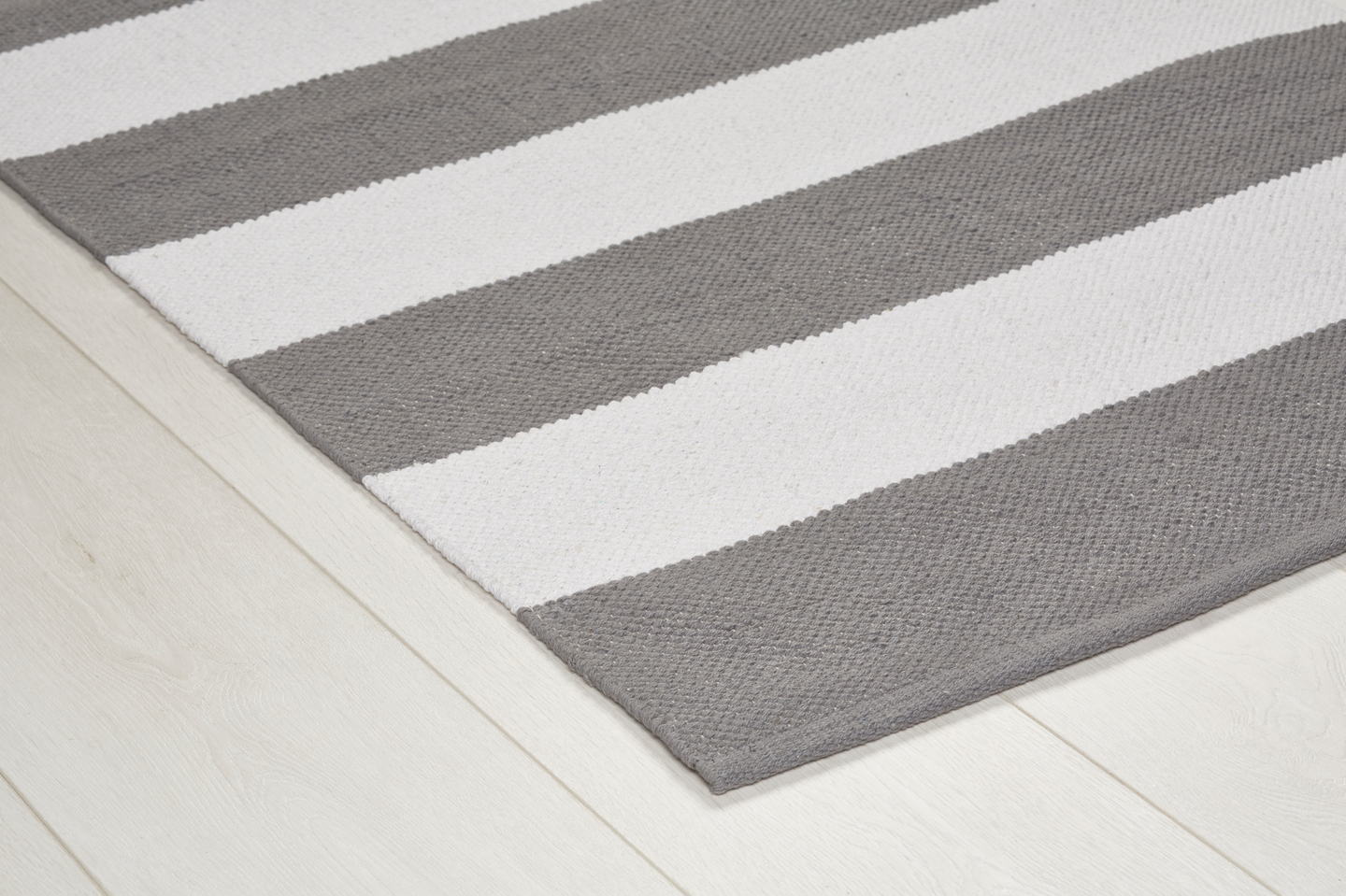 Puuvillamatto Cello Aino 80x255cm harmaa/valkoinen