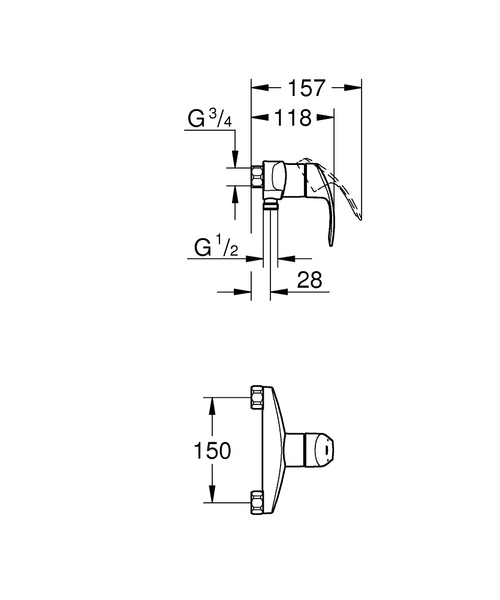 Suihkuhana GROHE 23949002 Eurosmart