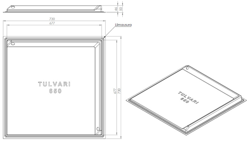 Suojakaukalo Tulvari 650 lämpöpumpun alle