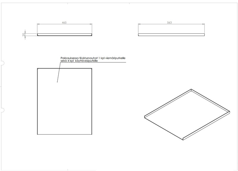 Allaskaapin suojakaukalo Tulvari AK-465 50cm