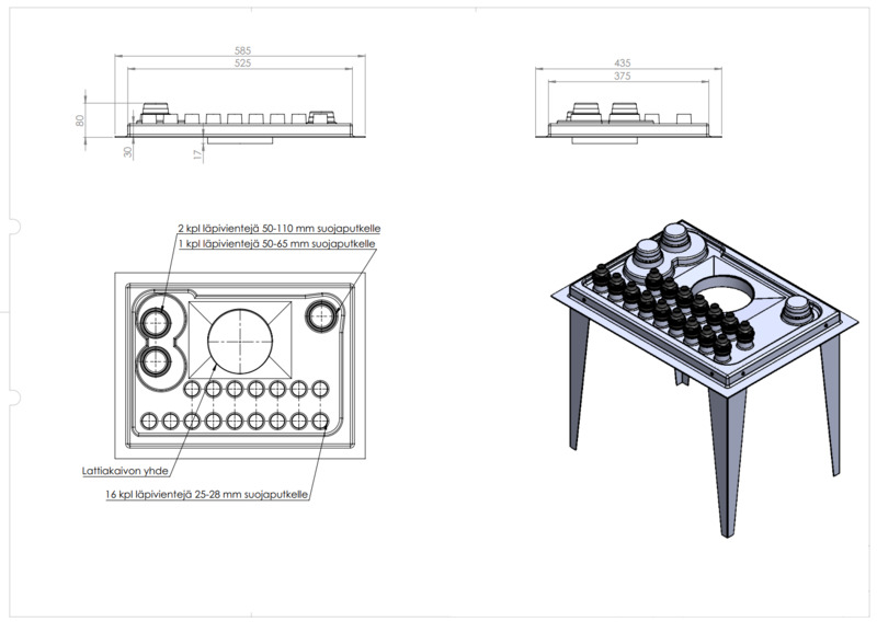 Jakotukin suojakaukalo Tulvari 350 yleismalli
