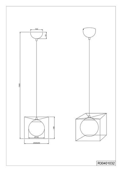 Riippuvalaisin TRIO Gabbia E27 mattamusta