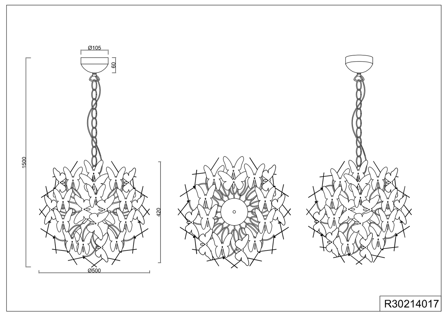 Riippuvalaisin TRIO Butterfly