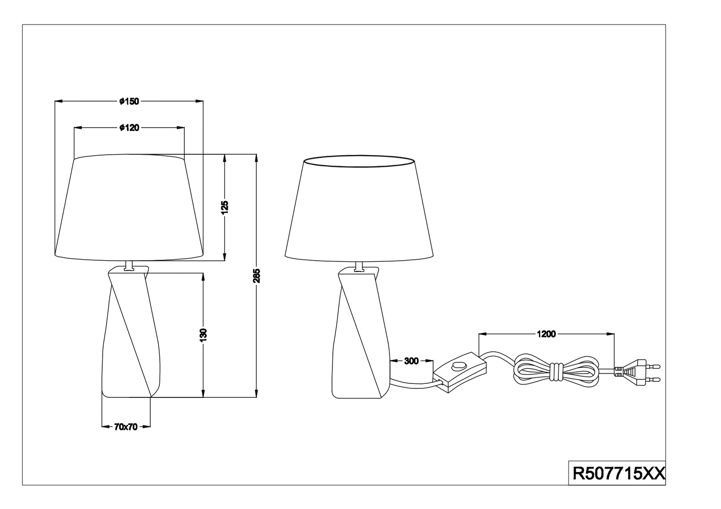 Pöytävalaisin TRIO Abeba 28,5cm 40W hopea E14