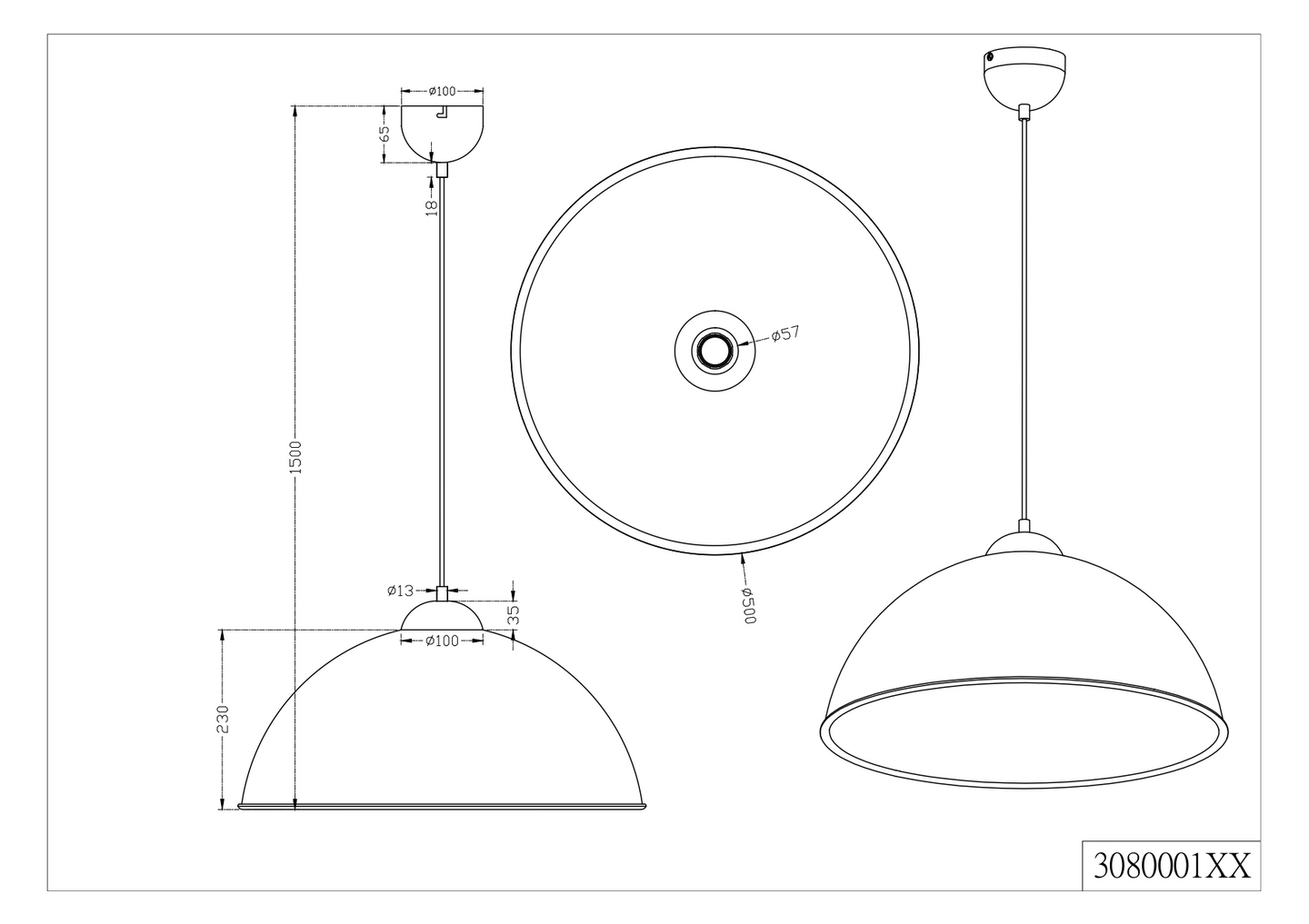 Riippuvalaisin TRIO Romino II E27 musta