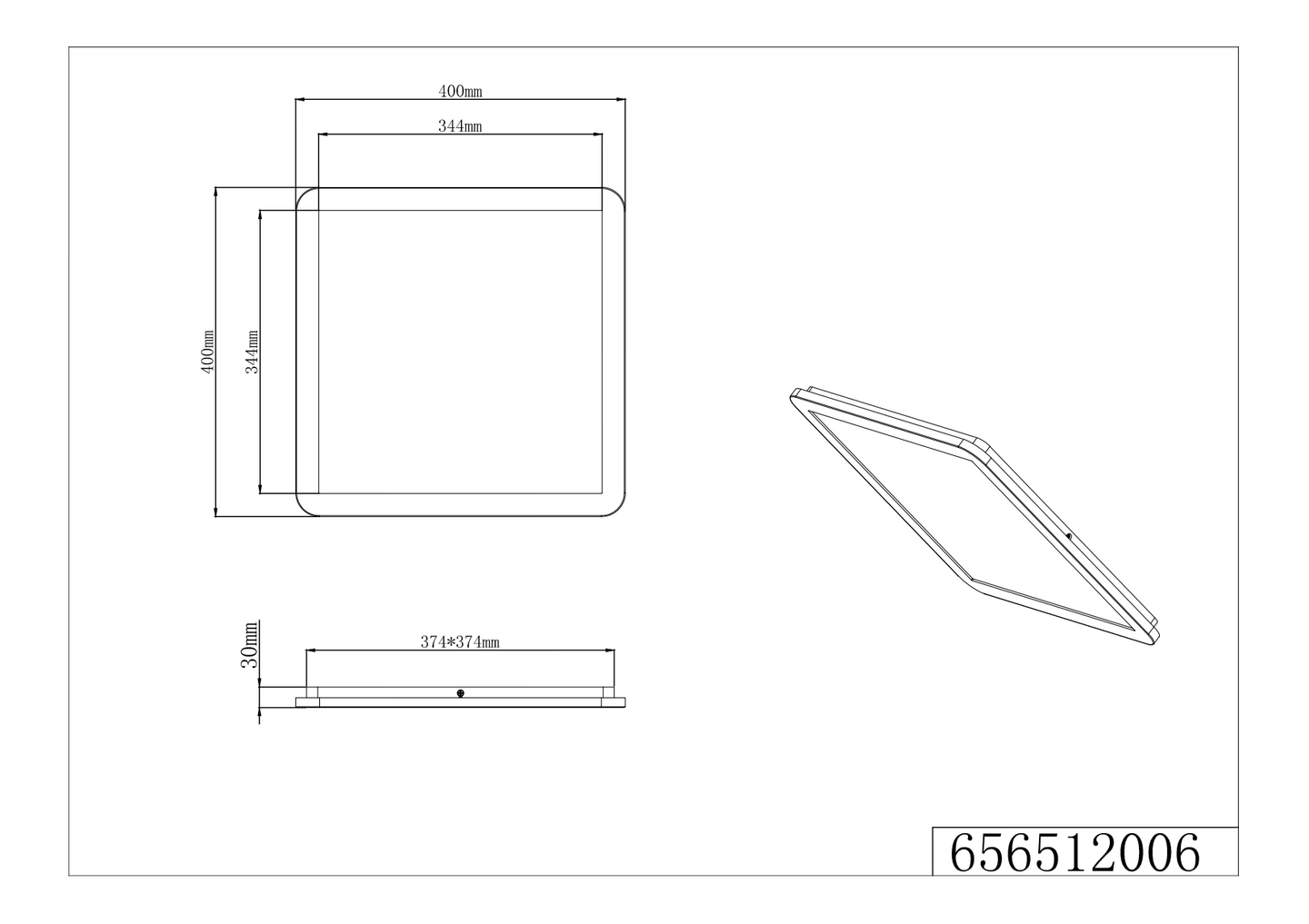 Plafondi TRIO Cesar led 400x400mm 22W kromi himmennettävä