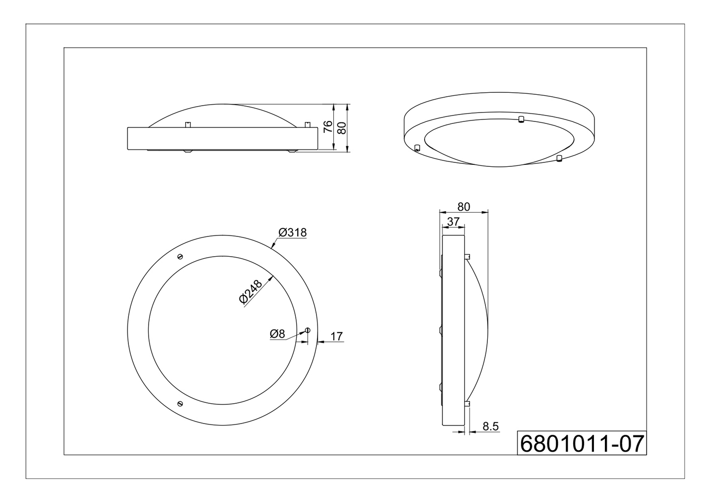 Kattovalaisin TRIO Condus E27 mattamusta