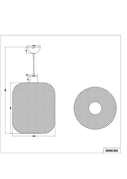 Riippuvalaisin TRIO Calimero E27 1-osainen 40cm mattamusta