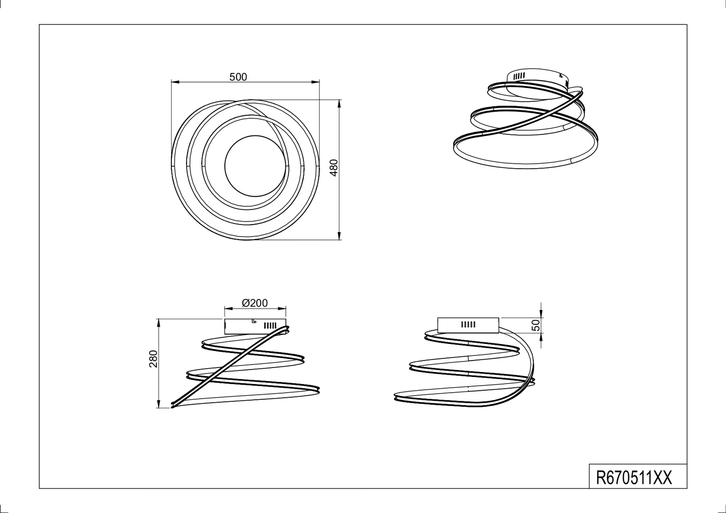 Kattovalaisin TRIO Bologna led 5100lm 4000K mattavalkoinen