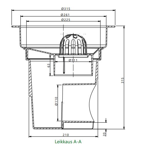 Rännikaivo sakkapesällä 315mm