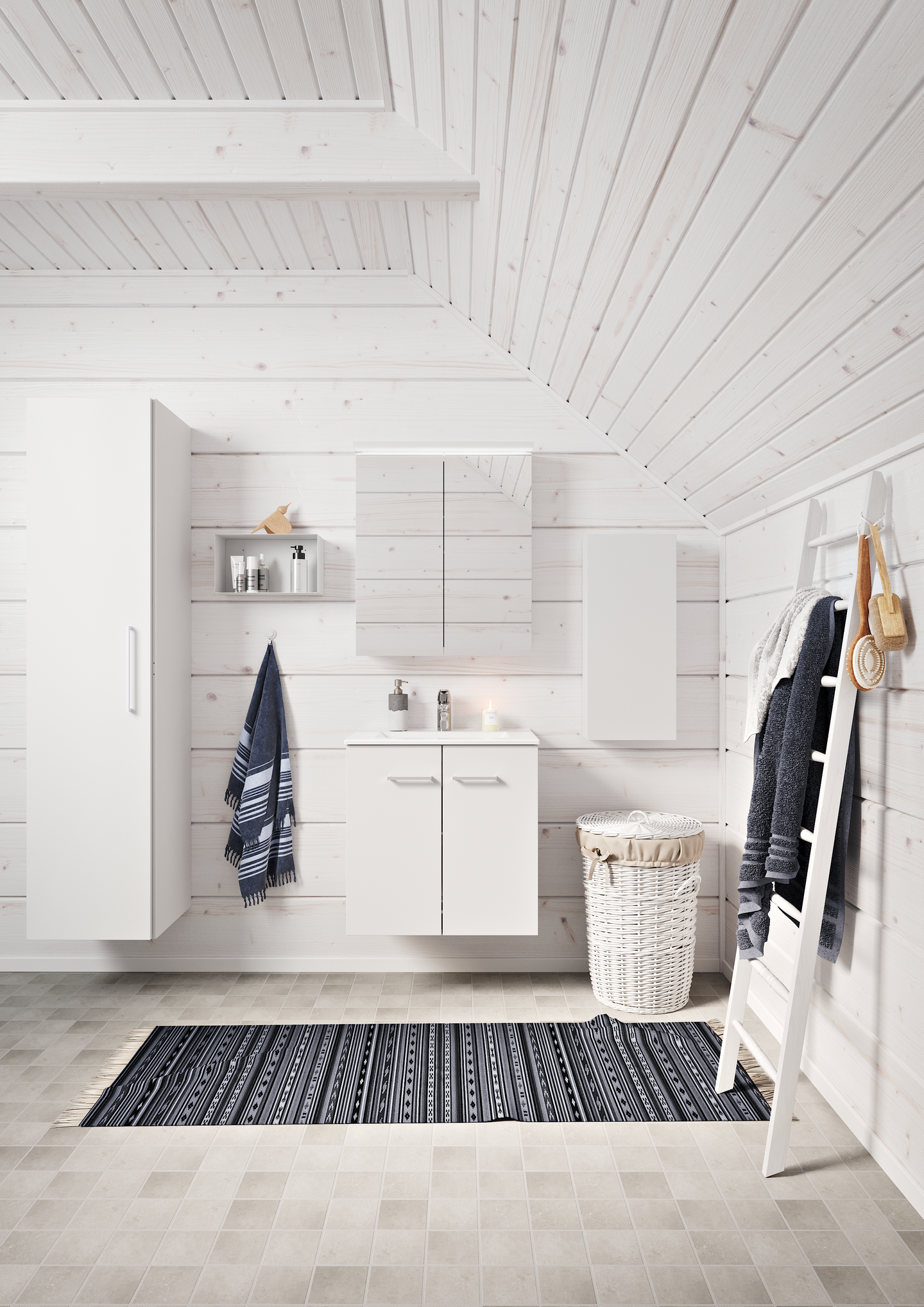 TVÄTTKORGSKÅP POLARIA SOLO 400X500 VIT