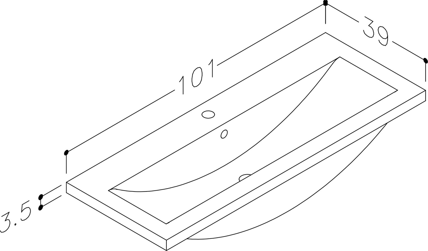 Pesuallas Cello W L101 S39cm posliinia