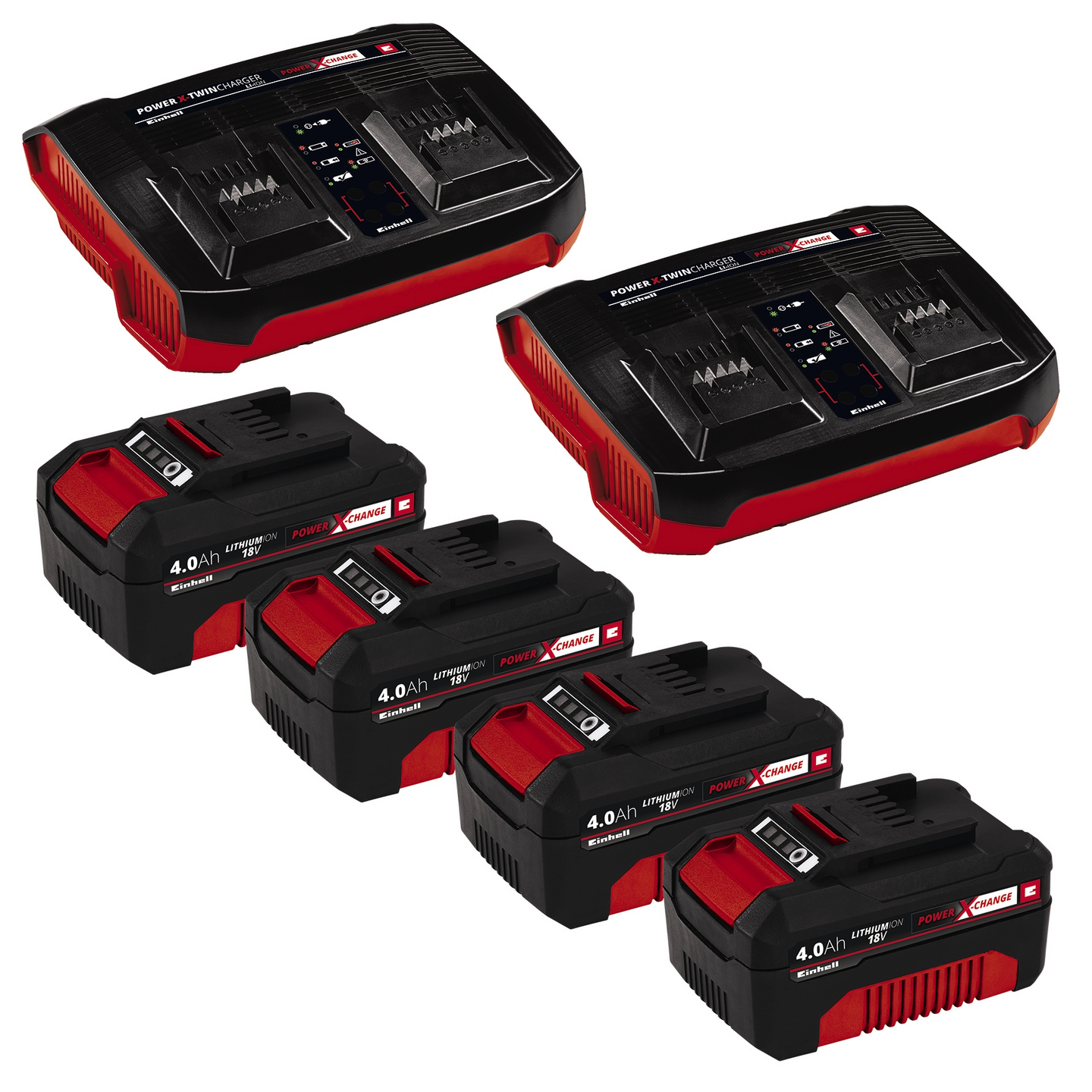 Akkuruohonleikkuri Einhell Power X-Change GP-CM 36/47 S HW Li 4x4,0Ah + 2xlaturi