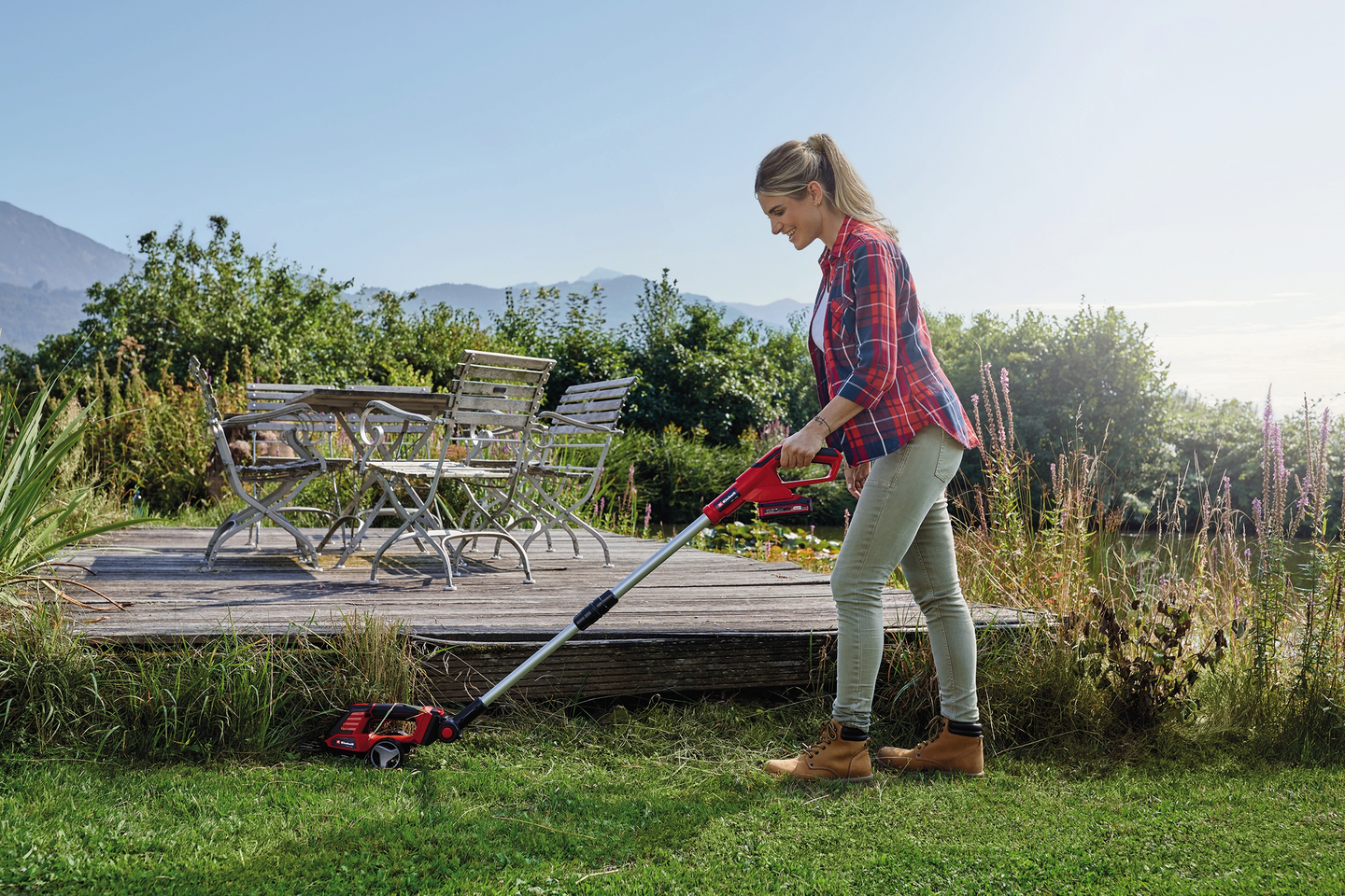 Akkuruohosakset/-pensasleikkuri Einhell Power X-Change GE-CG 18/100 Li T-Solo