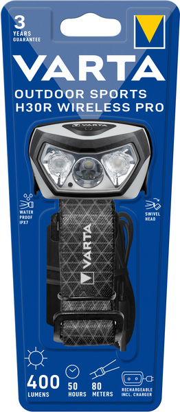 Otsalamppu Varta Outdoor Sports H30R Wireless Pro 400lm