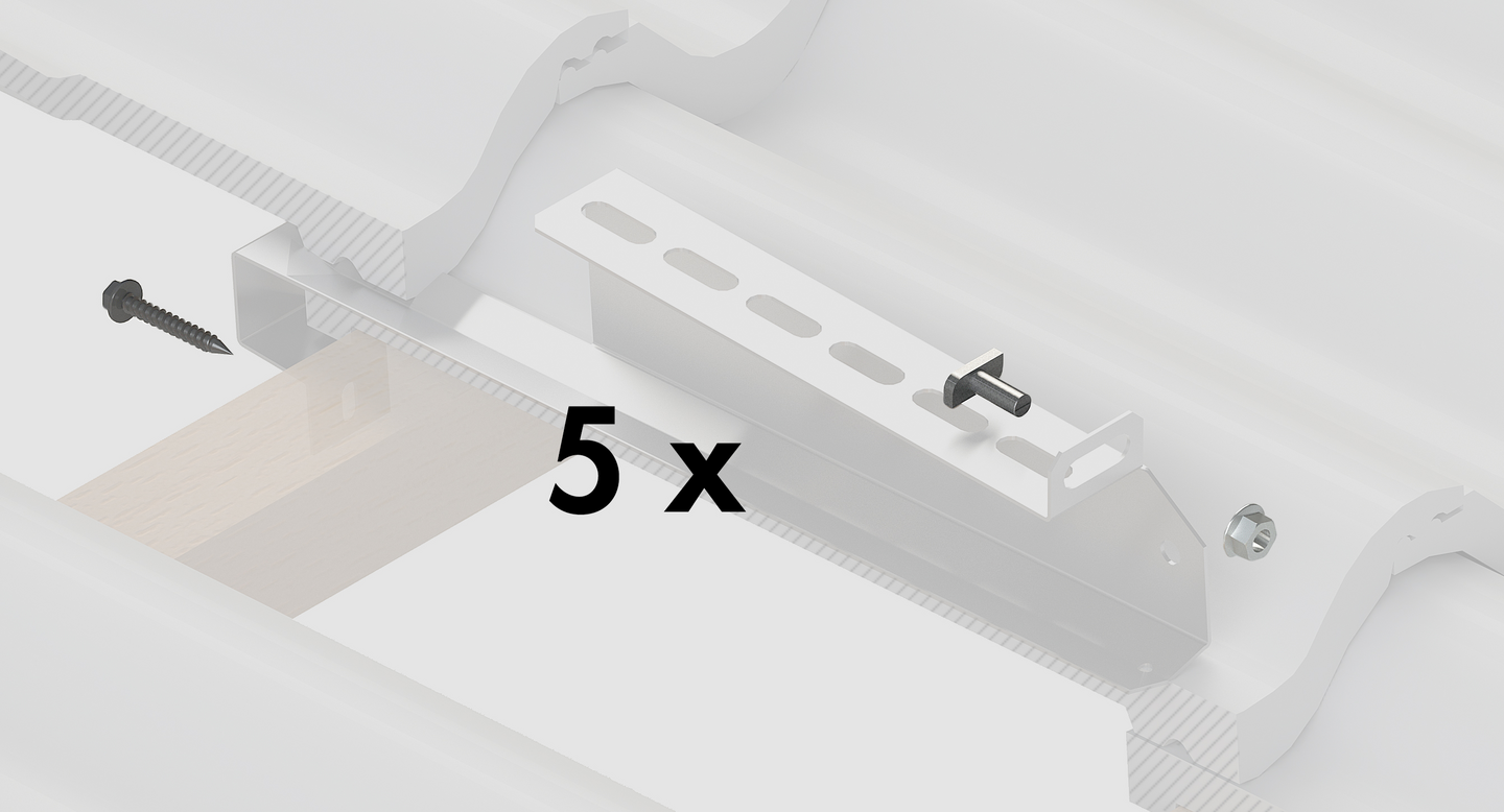 PV-kattokiinnike Orima Easy Rail ruuvipussi tiili