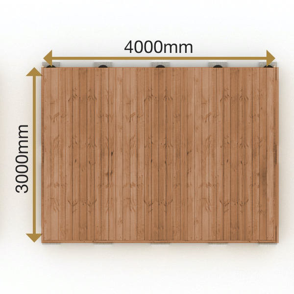 Valmisterassi Patio Diagonal 3x4m kestopuu