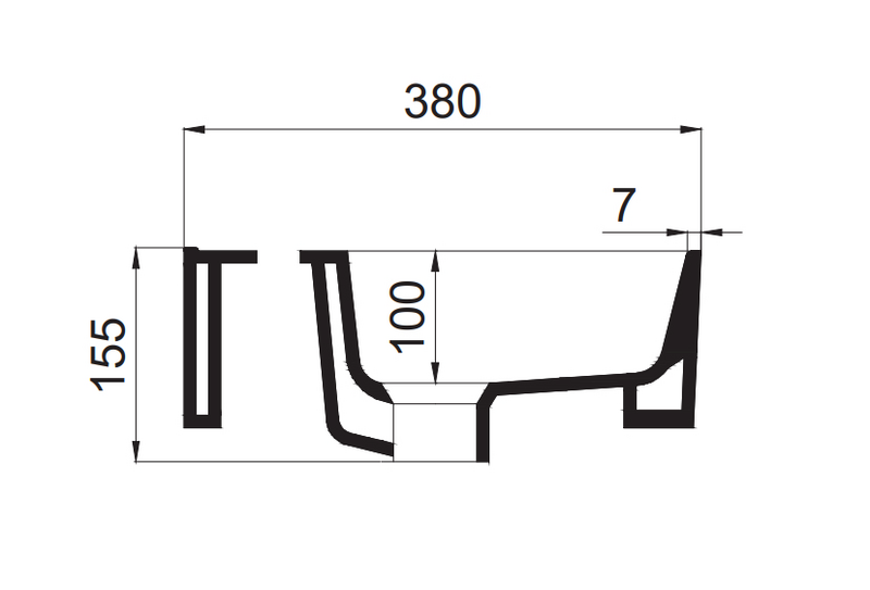 Malja-allas Tammiholma Amadora 500x380x130mm taupe