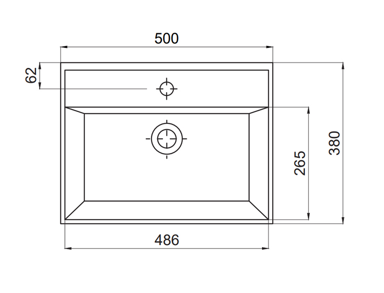 Malja-allas Tammiholma Amadora 500x380x130mm valkoinen