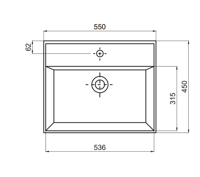 Malja-allas Tammiholma Aveiro 550x450x130mm valkoinen