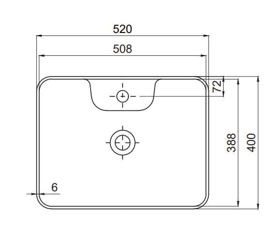 Malja-allas Tammiholma Silves 520x400x115mm antrasiitti