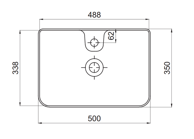 Malja-allas Tammiholma Tomar 500x350x110mm antrasiitti